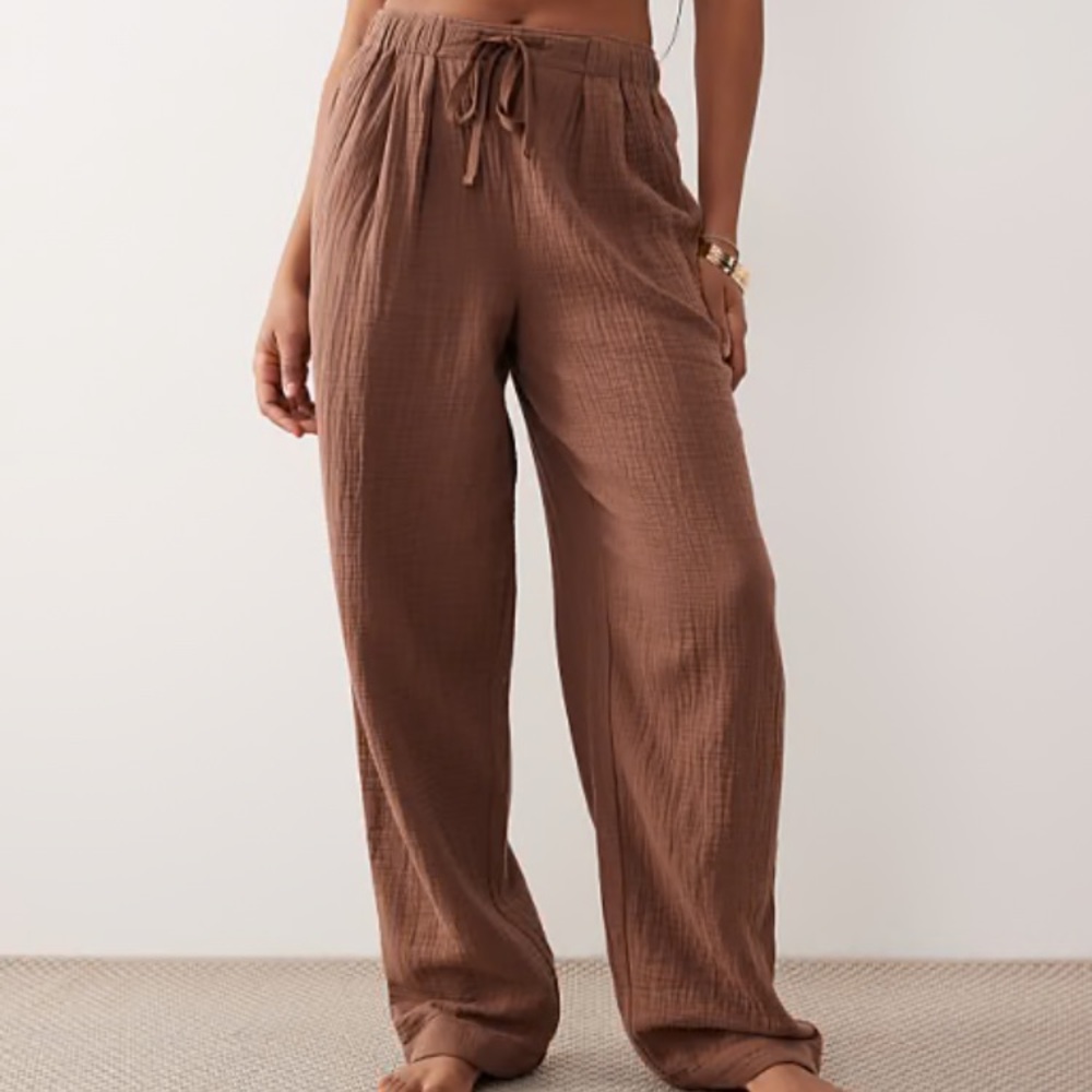 Splendid collection gauze lounge pants for women in ash brown NWOT size large